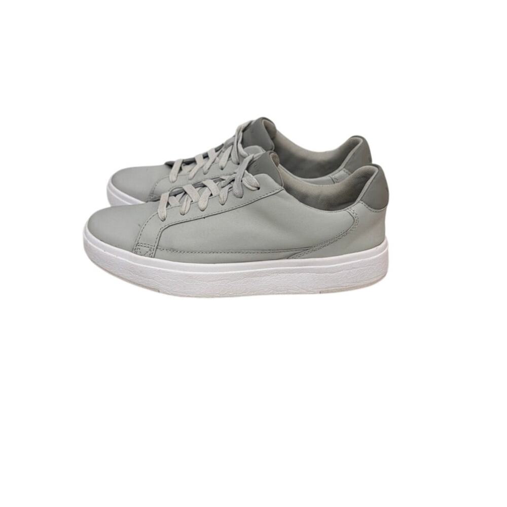 Kizik Shoes Vegas Gray Leather Lace Up Spring Back Sneakers Women's 7.5